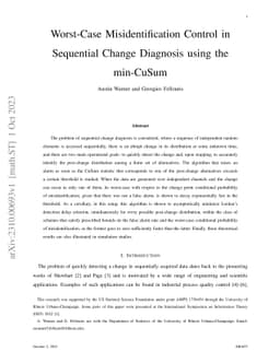 Worst-Case Misidentification Control in Sequential Change Diagnosis
  using the min-CuSum