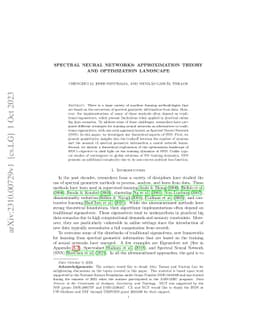 Spectral Neural Networks: Approximation Theory and Optimization
  Landscape