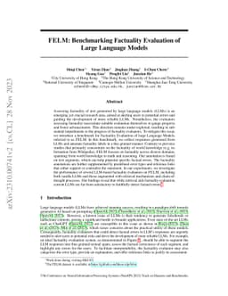 FELM: Benchmarking Factuality Evaluation of Large Language Models