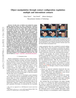 Object manipulation through contact configuration regulation: multiple
  and intermittent contacts