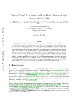 Towards Causal Foundation Model: on Duality between Causal Inference and
  Attention