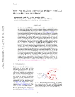 Can Pre-trained Networks Detect Familiar Out-of-Distribution Data?