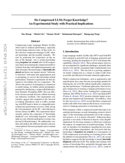 Do Compressed LLMs Forget Knowledge? An Experimental Study with
  Practical Implications