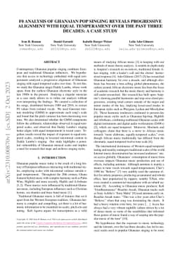 F0 analysis of Ghanaian pop singing reveals progressive alignment with
  equal temperament over the past three decades: a case study