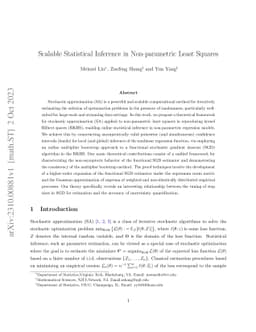 Scalable Statistical Inference in Non-parametric Least Squares