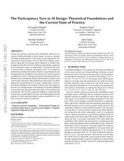 The Participatory Turn in AI Design: Theoretical Foundations and the
  Current State of Practice