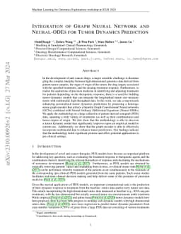 Integration of Graph Neural Network and Neural-ODEs for Tumor Dynamic
  Prediction