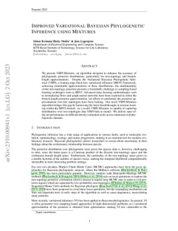 Improved Variational Bayesian Phylogenetic Inference using Mixtures