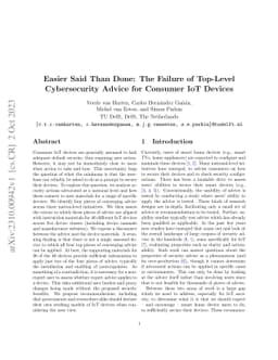 Easier Said Than Done: The Failure of Top-Level Cybersecurity Advice for
  Consumer IoT Devices