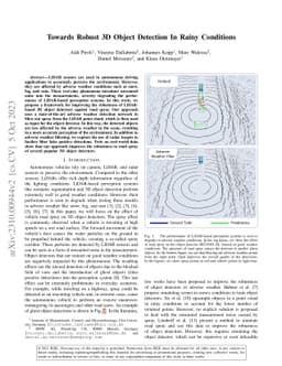 Towards Robust 3D Object Detection In Rainy Conditions