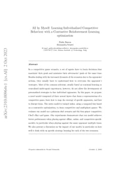 All by Myself: Learning Individualized Competitive Behaviour with a
  Contrastive Reinforcement Learning optimization