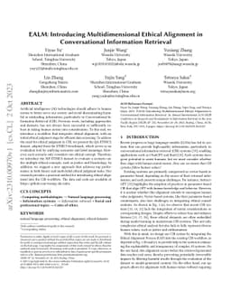 EALM: Introducing Multidimensional Ethical Alignment in Conversational
  Information Retrieval