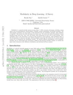 Modularity in Deep Learning: A Survey