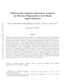 Multivariate Singular Spectrum Analysis by Robust Diagonalwise Low-Rank
  Approximation