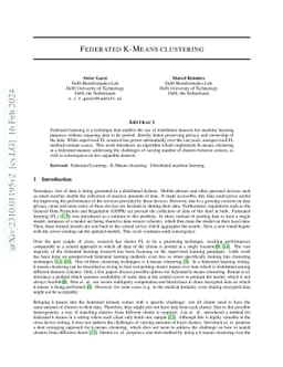 Federated K-means Clustering