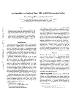 appjsonify: An Academic Paper PDF-to-JSON Conversion Toolkit