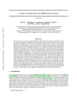 Label Supervised LLaMA Finetuning