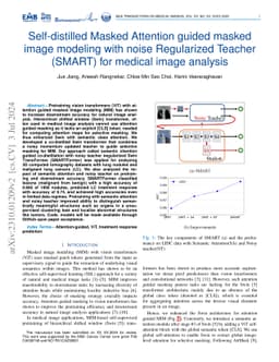 Self-distilled Masked Attention guided masked image modeling with noise
  Regularized Teacher (SMART) for medical image analysis
