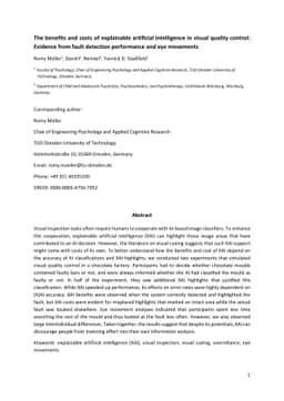 The benefits and costs of explainable artificial intelligence in visual
  quality control: Evidence from fault detection performance and eye movements