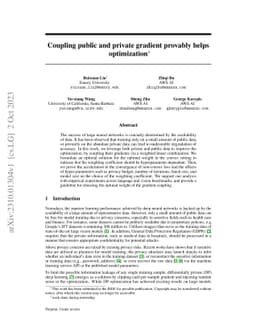 Coupling public and private gradient provably helps optimization