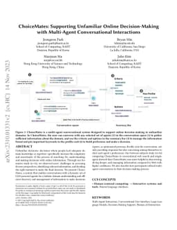 ChoiceMates: Supporting Unfamiliar Online Decision-Making with Multi-Agent Conversational Interactions