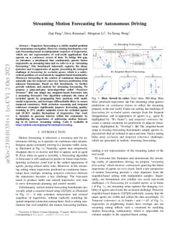 Streaming Motion Forecasting for Autonomous Driving