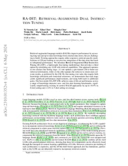 RA-DIT: Retrieval-Augmented Dual Instruction Tuning