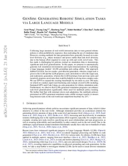GenSim: Generating Robotic Simulation Tasks via Large Language Models