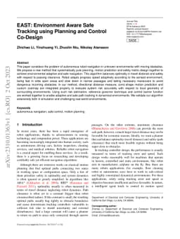 EAST: Environment Aware Safe Tracking using Planning and Control
  Co-Design