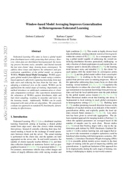 Window-based Model Averaging Improves Generalization in Heterogeneous
  Federated Learning