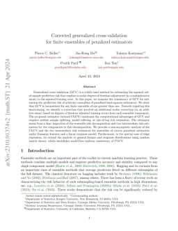 Corrected generalized cross-validation for finite ensembles of penalized
  estimators