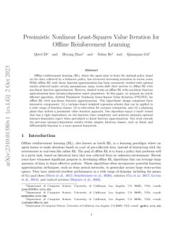 Pessimistic Nonlinear Least-Squares Value Iteration for Offline
  Reinforcement Learning