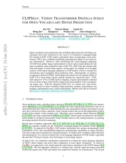 CLIPSelf: Vision Transformer Distills Itself for Open-Vocabulary Dense
  Prediction