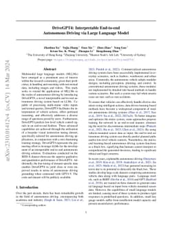 DriveGPT4: Interpretable End-to-end Autonomous Driving via Large
  Language Model