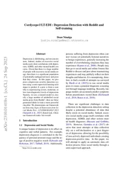 Cordyceps@LT-EDI: Depression Detection with Reddit and Self-training