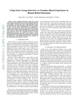 Using Focus Group Interviews to Examine Biased Experiences in
  Human-Robot-Interaction