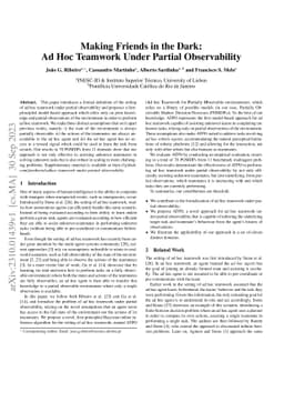 Making Friends in the Dark: Ad Hoc Teamwork Under Partial Observability