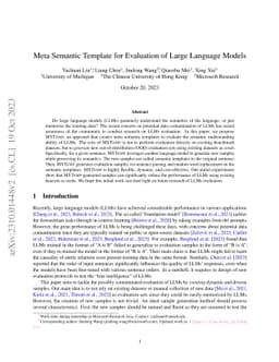Meta Semantic Template for Evaluation of Large Language Models