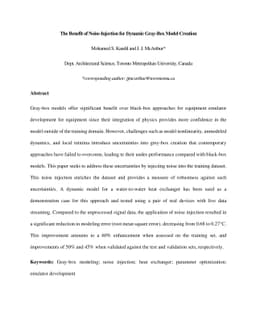 The Benefit of Noise-Injection for Dynamic Gray-Box Model Creation