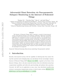 Adversarial Client Detection via Non-parametric Subspace Monitoring in
  the Internet of Federated Things