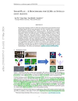 SmartPlay: A Benchmark for LLMs as Intelligent Agents