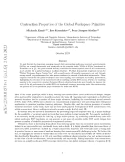 Contraction Properties of the Global Workspace Primitive