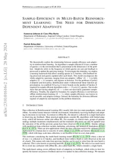 Sample-Efficiency in Multi-Batch Reinforcement Learning: The Need for
  Dimension-Dependent Adaptivity