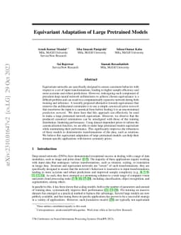 Equivariant Adaptation of Large Pretrained Models
