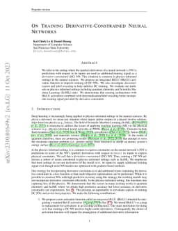 On Training Derivative-Constrained Neural Networks