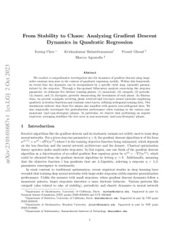 From Stability to Chaos: Analyzing Gradient Descent Dynamics in
  Quadratic Regression