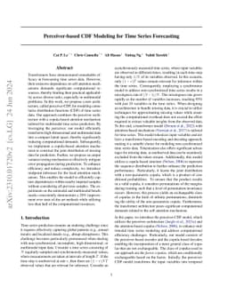 Perceiver-based CDF Modeling for Time Series Forecasting