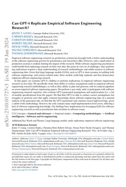Can GPT-4 Replicate Empirical Software Engineering Research?