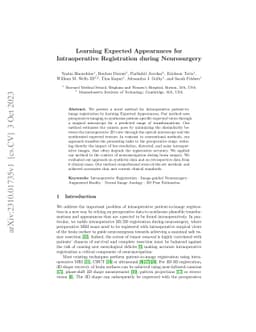 Learning Expected Appearances for Intraoperative Registration during
  Neurosurgery