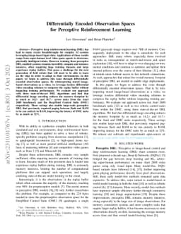 Differentially Encoded Observation Spaces for Perceptive Reinforcement
  Learning